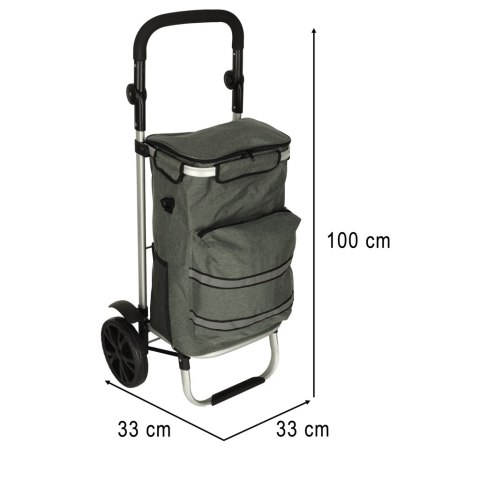 Wózek torba na zakupy na kółkach ze stelażem 100cm szary Kik Sp. z o. o. Sp. k.