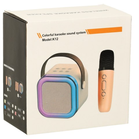 Zestaw do karaoke głośnik Bluetooth mikrofon USB LED różowy Kik Sp. z o. o. Sp. k.