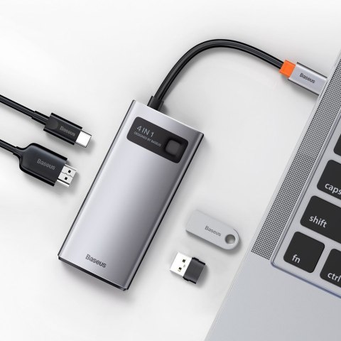 4w1 wielofunkcyjny HUB Metal Gleam USB-C do USB-C Power Delivery HDMI USB 3.2 USB 2.0 BASEUS