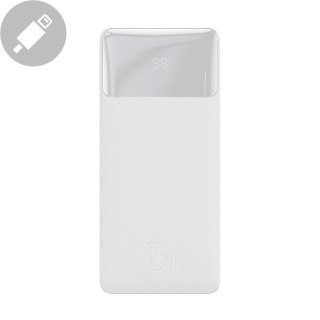 Bipow powerbank z wyświetlaczem 30000mAh kabel USB-A microUSB 0.25m biały BASEUS