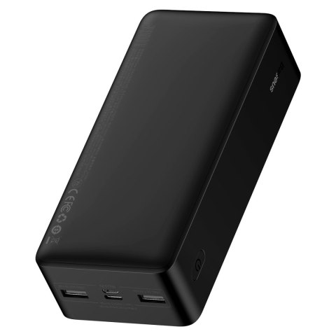 Bipow powerbank z wyświetlaczem 30000mAh kabel USB-A microUSB 0.25m czarny BASEUS