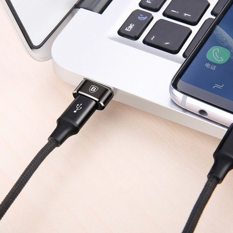 Mała przejściówka adapter wtyczka ze złącza USB-C na USB - czarny BASEUS