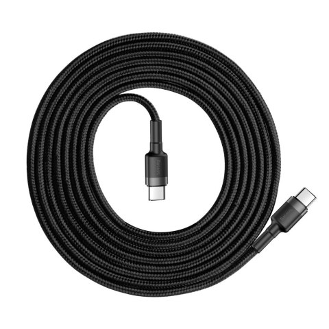 Wytrzymały kabel przewód w oplocie USB-C do USB-C QC3 2m - czarno-szary BASEUS