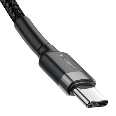 Wytrzymały kabel przewód w oplocie USB-C do USB-C QC3 2m - czarno-szary BASEUS