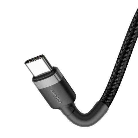 Wytrzymały kabel przewód w oplocie USB-C do USB-C QC3 2m - czarno-szary BASEUS