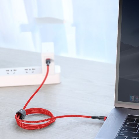 Wytrzymały kabel przewód w oplocie USB-C do USB-C QC3 2m - czarno-szary BASEUS