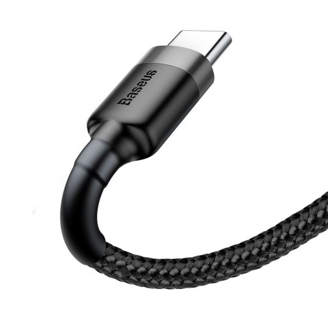 Wytrzymały kabel przewód w oplocie USB do USB-C QC3 0.5m - czarno-szary BASEUS