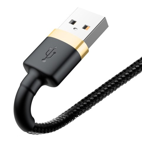 Wytrzymały kabel przewód w oplocie USB do iPhone Lightning QC3 1m - czarno-złoty BASEUS