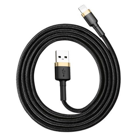 Wytrzymały kabel przewód w oplocie USB do iPhone Lightning QC3 1m - czarno-złoty BASEUS