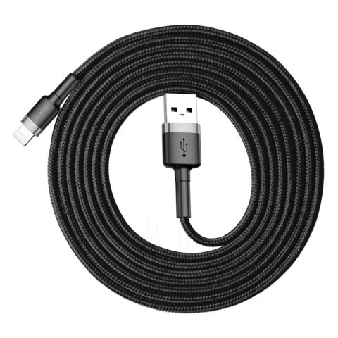 Wytrzymały kabel przewód w oplocie USB do iPhone Lightning QC3 2m - czarny BASEUS