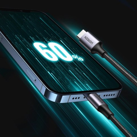 Kabel przewód Lightning - USB-C MFi 1.5 m - szary UGREEN