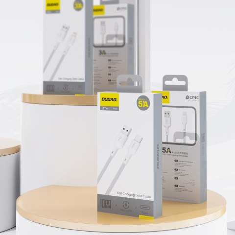 Kabel przewód USB-A - USB-C 5A 1m - biały DUDAO