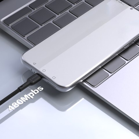 Kabel przewód USB-A - USB-C 5A 1m - czarny DUDAO