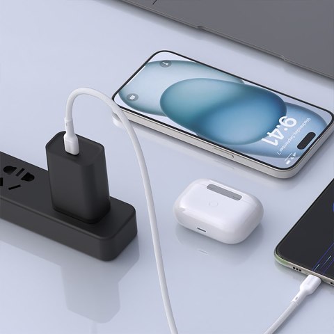 Kabel przewód USB-C 65W 2m - biały DUDAO