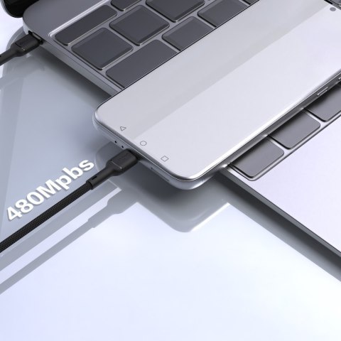 Kabel przewód USB-C PD 240W 1.2m - czarny DUDAO