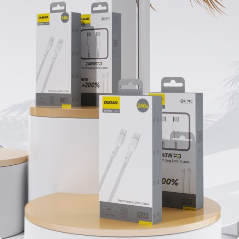 Kabel przewód USB-C PD 240W 2m - biały DUDAO