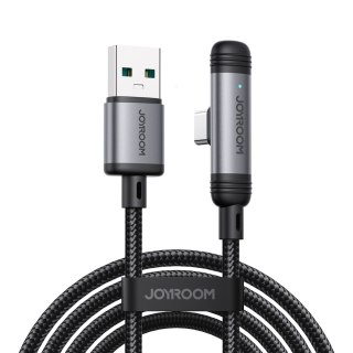 Kabel przewód kątowy USB-A USB-C 3A 1.2m - czarny JOYROOM
