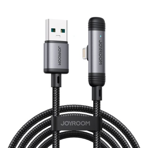 Kabel przewód kątowy USB-A iPhone Lightning 3A 1.2m - czarny JOYROOM