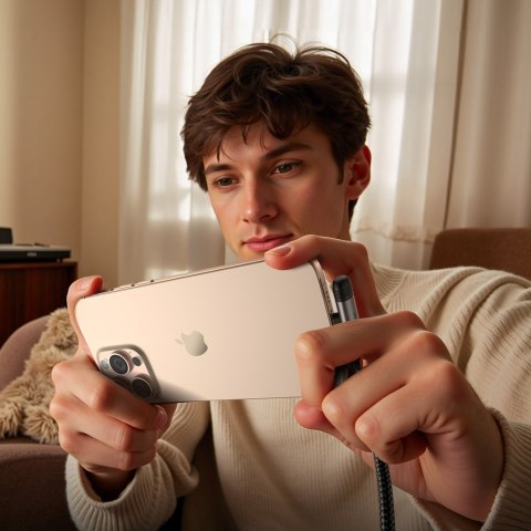 Kabel przewód kątowy USB-C - iPhone Lightning 30W 1.2m - czarny JOYROOM