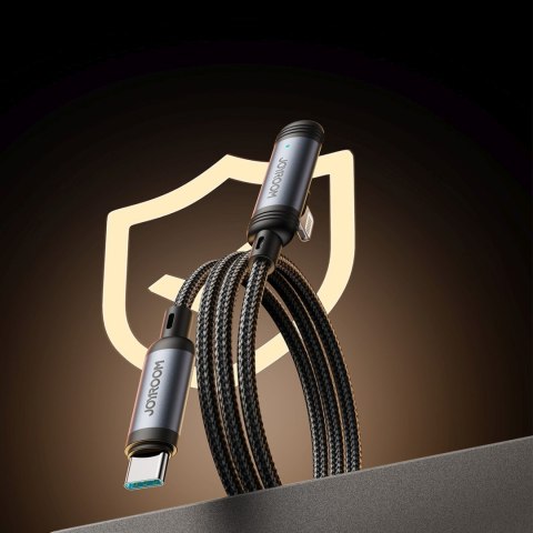 Kabel przewód kątowy USB-C - iPhone Lightning 30W 1.2m - czarny JOYROOM