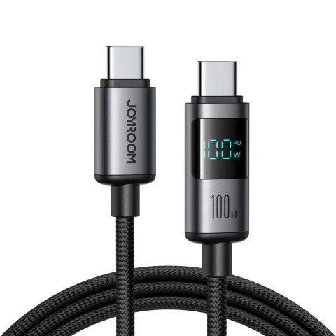 Kabel przewód z wyświetlaczem USB-C 100W 1.2m - czarny JOYROOM