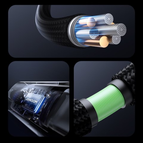Kabel przewód z wyświetlaczem USB-C - iPhone Lightning 30W 1.2m - czarny JOYROOM