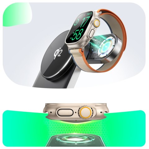 Ładowarka indukcyjna bezprzewodowa 3w1 do telefonu zegarka słuchawek Qi 15 W - czarna JOYROOM