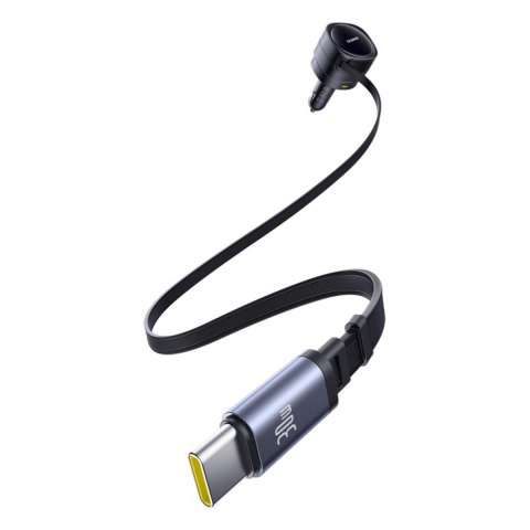 Ładowarka samochodowa USB-C z kablem USB-C iPhone Lightning 90W - czarna BASEUS