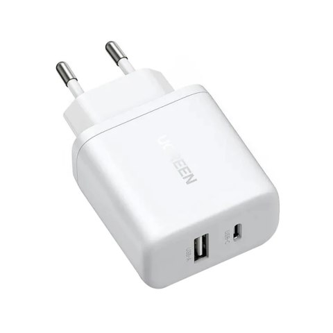 Ładowarka sieciowa X227 GaN USB-A USB-C 20W - biała UGREEN