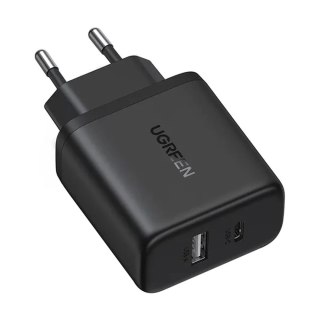 Ładowarka sieciowa X227 GaN USB-A USB-C 20W - czarna UGREEN