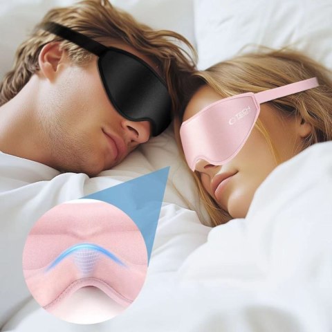 Maska do spania na oczy Eyeshade Sleep Mask - różowa Tech-Protect