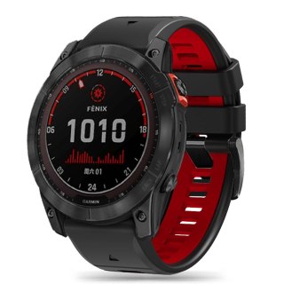 Pasek do zegarka Garmin Fenix 3 / 5X / 3HR / 5X Plus / 6X / 6X Pro / 7X - czarno-czerwony Tech-Protect
