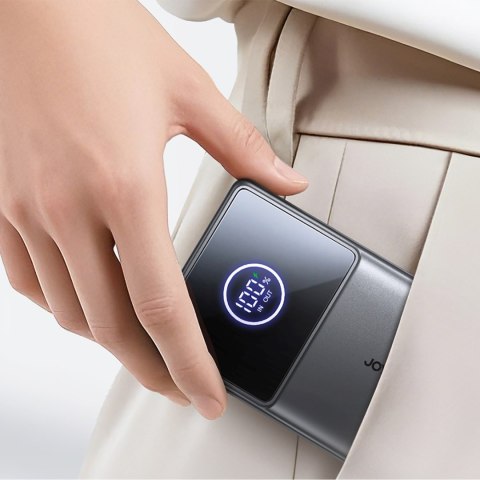 Powerbank 10000mAh 22.5W ze zwijanym kablem USB-C - czarny JOYROOM