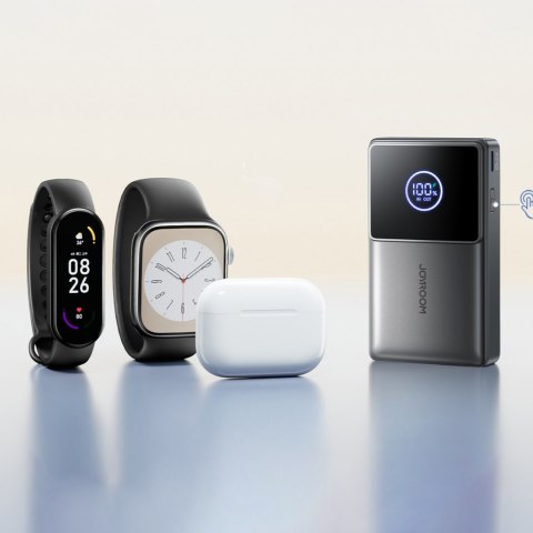 Powerbank 10000mAh 22.5W ze zwijanym kablem USB-C - czarny JOYROOM