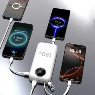 Powerbank K13 Pro 20000mAh z wbudowanym kablem - biały DUDAO