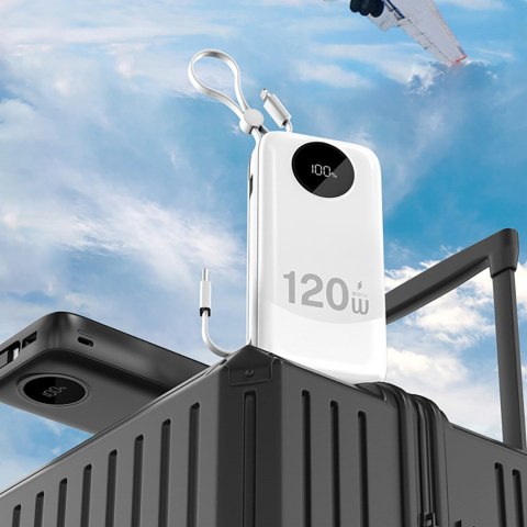 Powerbank K13 Pro 20000mAh z wbudowanym kablem - biały DUDAO