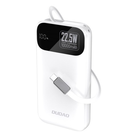 Powerbank K31 10000 mAh 22.5W PD z wbudowanym kablem - biały DUDAO