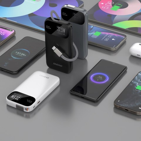 Powerbank K31 10000 mAh 22.5W PD z wbudowanym kablem - czarny DUDAO