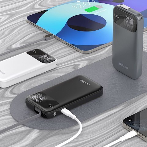 Powerbank K31 10000 mAh 22.5W PD z wbudowanym kablem - szary DUDAO