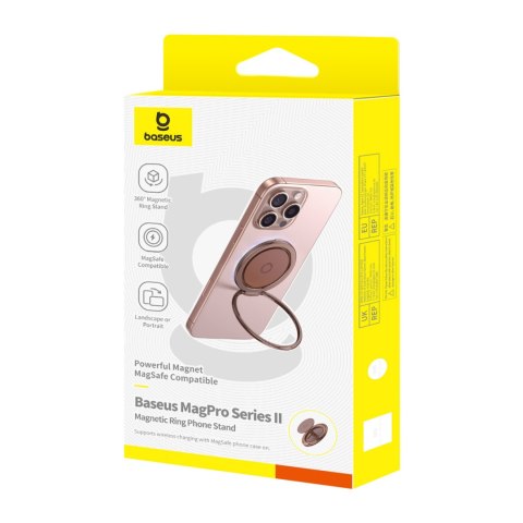 Ring uchwyt pierścień magnetyczny do smartfona z funkcją podstawki - czerwonozłoty BASEUS