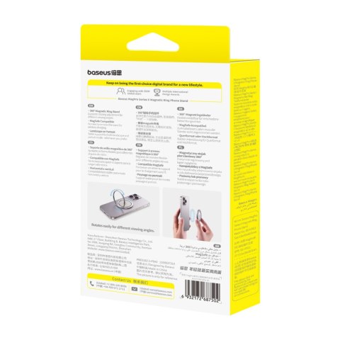 Ring uchwyt pierścień magnetyczny do smartfona z funkcją podstawki - tytanowy BASEUS