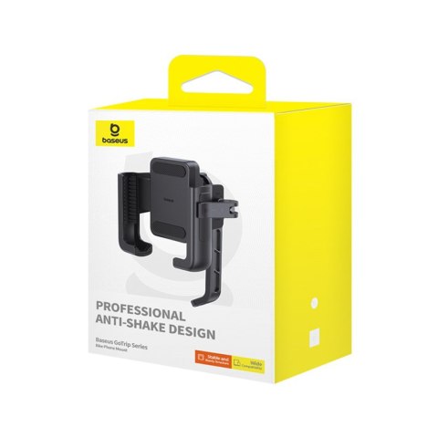 Uchwyt motocyklowy z amortyzacją na telefon do lusterka - czarny BASEUS