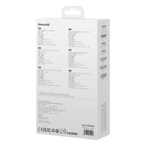 8w1 HUB adapter HDMI DisplayPort VGA USB-A USB-C - szary BASEUS