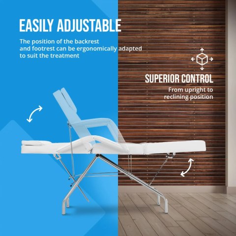 Fotel kosmetyczny do masażu tatuażu SPA MATERA - biały Physa