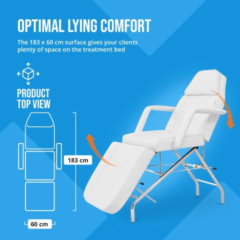 Fotel kosmetyczny do masażu tatuażu SPA MATERA - biały Physa
