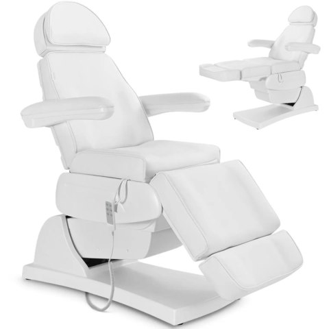 Fotel kosmetyczny do tatuażu masażu spa elektryczny 3 silniki 200 W LATINA - biały Physa