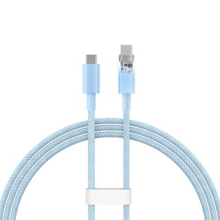 Kabel przewód Explorer z czujnikiem temperatury USB-C 100W 1m - niebieski BASEUS