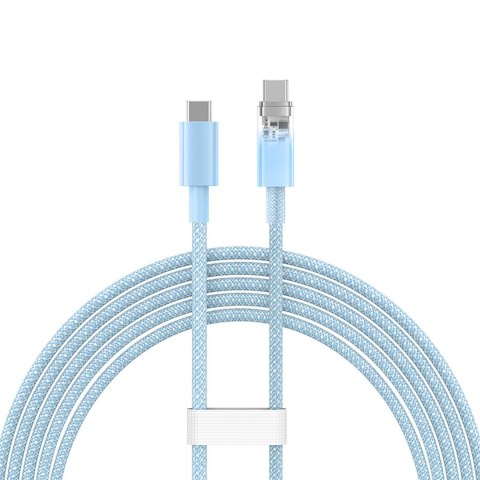 Kabel przewód Explorer z czujnikiem temperatury USB-C 100W 2m - niebieski BASEUS