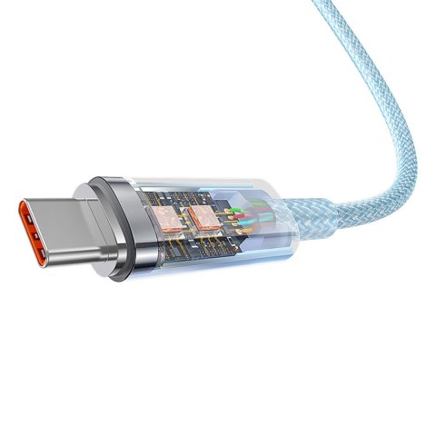 Kabel przewód Explorer z czujnikiem temperatury USB-C 100W 2m - niebieski BASEUS