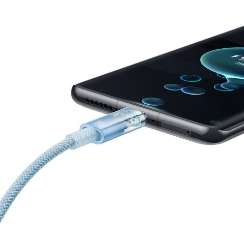 Kabel przewód Explorer z czujnikiem temperatury USB-C 100W 2m - niebieski BASEUS